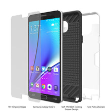Cargar imagen en el visor de la galería, Galaxy Note 5 Case PunkCase SLOT White Series Slim Armor Soft Cover Case w/ Tempered Glass (Color in image: Black)
