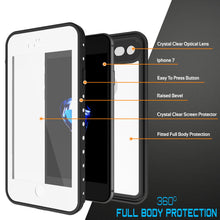 Cargar imagen en el visor de la galería, iPhone 7 Waterproof IP68 Case, Punkcase [White] [StudStar Series] [Slim Fit] [Dirtproof] [Snowproof] (Color in image: black)
