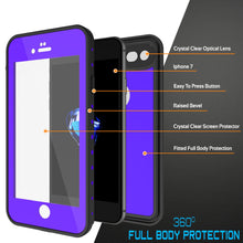 Load image into Gallery viewer, iPhone 7 Waterproof IP68 Case, Punkcase [Puple] [StudStar Series] [Slim Fit] [Dirtproof] [Snowproof] (Color in image: black)
