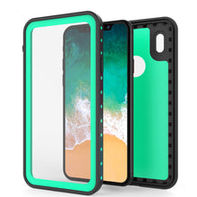 Cargar imagen en el visor de la galería, iPhone X Waterproof IP68 Case, Punkcase [Teal] [StudStar Series] [Slim Fit] [Dirtproof] (Color in image: light green)
