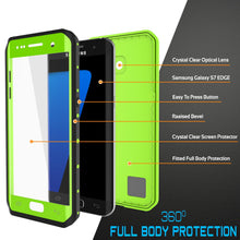 Load image into Gallery viewer, Galaxy S7 EDGE Waterproof Case PunkCase StudStar Light Green Thin 6.6ft Underwater IP68 ShockProof (Color in image: white)
