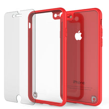 Cargar imagen en el visor de la galería, iPhone 7 Case [MASK Series] [RED] Full Body Hybrid Dual Layer TPU Cover W/ protective Tempered Glass Screen Protector (Color in image: white)
