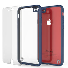 Cargar imagen en el visor de la galería, iPhone SE (4.7&quot;) Case [MASK Series] [NAVY] Full Body Hybrid Dual Layer TPU Cover W/ protective Tempered Glass Screen Protector (Color in image: white)
