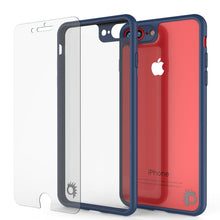 Cargar imagen en el visor de la galería, iPhone 8+ Plus Case [MASK Series] [NAVY] Full Body Hybrid Dual Layer TPU Cover W/ protective Tempered Glass Screen Protector (Color in image: white)
