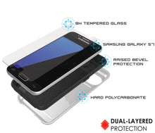 Load image into Gallery viewer, Galaxy s7 Case PunkCase CLUTCH White Series Slim Armor Soft Cover Case w/ Tempered Glass (Color in image: Black)
