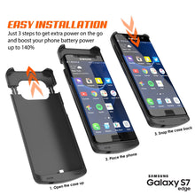 Cargar imagen en el visor de la galería, Galaxy S7 EDGE Battery Case, Punkcase 5200mAH Charger Case W/ Screen Protector | Integrated Kickstand &amp; USB Port | IntelSwitch [Black] 
