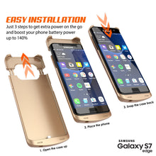 Cargar imagen en el visor de la galería, Galaxy S7 EDGE Battery Case, Punkcase 5200mAH Charger Case W/ Screen Protector | Integrated Kickstand &amp; USB Port | IntelSwitch [Gold] (Color in image: Rose Gold)
