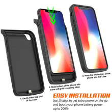 Load image into Gallery viewer, iphone XR Battery Case, PunkJuice 5000mAH Fast Charging Power Bank W/ Screen Protector | [Black] 
