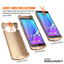 Cargar imagen en el visor de la galería, Galaxy Note 5 Battery Case, Punkcase 5000mAH Charger Case W/ Screen Protector | IntelSwitch [Gold] (Color in image: Rose Gold)

