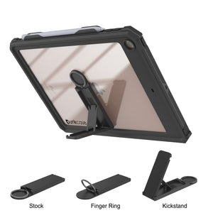 Funda resistente al agua IP68 para iPad 10.2, Punkcase [Negro] [Serie StudStar] [Ajuste fino]
