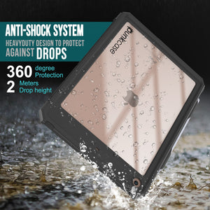 Funda resistente al agua IP68 para iPad 10.2, Punkcase [Negro] [Serie StudStar] [Ajuste fino]