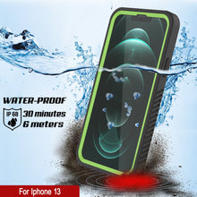 Load image into Gallery viewer, iPhone 13  Waterproof Case, Punkcase [Extreme Series] Armor Cover W/ Built In Screen Protector [Light Green] (Color in image: White)
