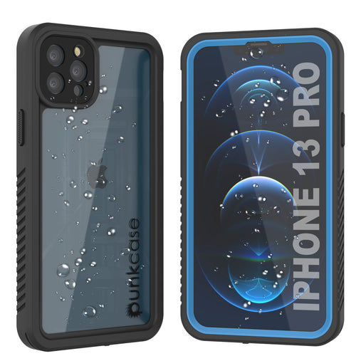 iPhone 13 Pro  Waterproof Case, Punkcase [Extreme Series] Armor Cover W/ Built In Screen Protector [Light Blue] (Color in image: Light Blue)