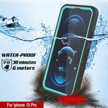 Cargar imagen en el visor de la galería, iPhone 13 Pro  Waterproof Case, Punkcase [Extreme Series] Armor Cover W/ Built In Screen Protector [Teal] (Color in image: Black)
