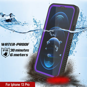 iPhone 13 Pro  Waterproof Case, Punkcase [Extreme Series] Armor Cover W/ Built In Screen Protector [Purple] (Color in image: Light Blue)