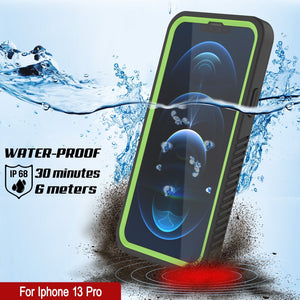 iPhone 13 Pro  Waterproof Case, Punkcase [Extreme Series] Armor Cover W/ Built In Screen Protector [Light Green] (Color in image: White)