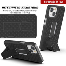 Load image into Gallery viewer, Funda para iPhone 15 Plus con protector de pantalla de vidrio templado, clip de cinturón y soporte incorporado [verde]
