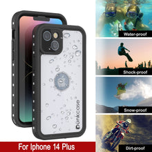 Cargar imagen en el visor de la galería, Funda impermeable IP68 para iPhone 14 Plus, Punkcase [Blanco] [Serie StudStar] [Ajuste delgado] [A prueba de suciedad]
