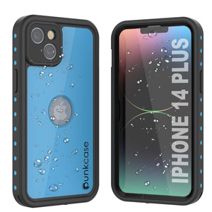 Carcasa a prueba de agua IP68 para iPhone 14 Plus, Punkcase [Azul claro] [Serie StudStar] [Ajuste delgado] [A prueba de suciedad]