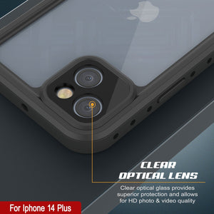 Funda impermeable IP68 para iPhone 14 Plus, Punkcase [Transparente] [Serie StudStar] [Ajuste Delgado] [A prueba de suciedad]