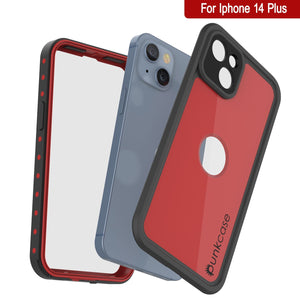 Funda resistente al agua IP68 para iPhone 14 Plus, Punkcase [Rojo] [Serie StudStar] [Ajuste Fino]