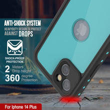 Cargar imagen en el visor de la galería, Funda resistente al agua IP68 para iPhone 14 Plus, Punkcase [Teal] [Serie StudStar] [Ajuste Delgado]
