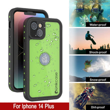 Cargar imagen en el visor de la galería, Funda resistente al agua IP68 para iPhone 14 Plus, Punkcase [Verde claro] [Serie StudStar] [Ajuste delgado] [A prueba de suciedad]
