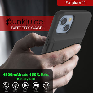 Funda de batería para iPhone 15, PunkJuice 5000mAH Power Bank de carga rápida con protector de pantalla | [Rojo]