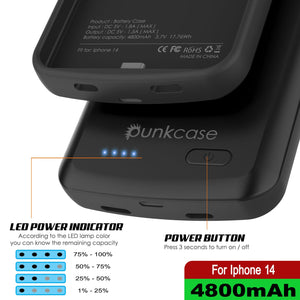 Funda de batería para iPhone 15, PunkJuice 5000 mAH, Power Bank de carga rápida con protector de pantalla | [Verde]