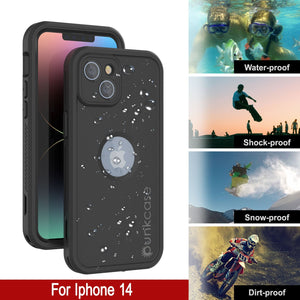 Funda impermeable Punkcase para iPhone 14 [Serie Aqua Extreme] Cubierta protectora resistente [Negro]