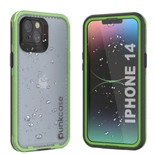 Load image into Gallery viewer, Funda impermeable Punkcase para iPhone 14 [Serie Aqua], cubierta de armadura [Negro transparente] [Parte trasera transparente]
