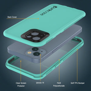 Funda impermeable Punkcase para iPhone 14 [Serie Aqua], cubierta protectora [azul].