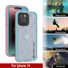 Load image into Gallery viewer, Funda impermeable Punkcase para iPhone 14 [Serie Aqua] Cubierta Blindada [Rosa Transparente] [Parte trasera transparente]
