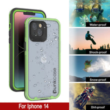 Load image into Gallery viewer, Funda impermeable Punkcase para iPhone 14 [Serie Aqua], cubierta de armadura [Negro transparente] [Parte trasera transparente]
