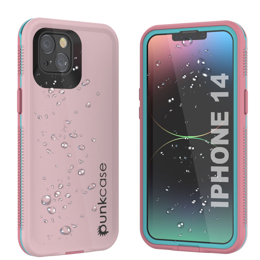 Funda impermeable Punkcase iPhone 14 [Serie Aqua] Cubierta blindada [Rosado]