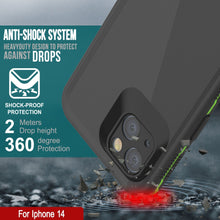 Load image into Gallery viewer, Punkcase iPhone 14 Estuche Impermeable [Serie Aqua] Cubierta de Armadura [Negro-Verde]

