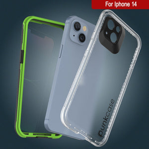 Funda impermeable Punkcase para iPhone 14 [Serie Aqua], cubierta de armadura [Negro transparente] [Parte trasera transparente]