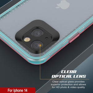 Funda impermeable Punkcase para iPhone 14 [Serie Aqua] Cubierta Blindada [Rosa Transparente] [Parte trasera transparente]