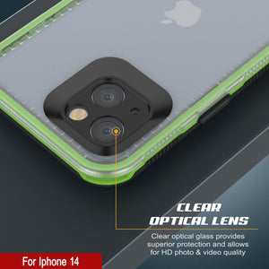 Funda impermeable Punkcase para iPhone 14 [Serie Aqua], cubierta de armadura [Negro transparente] [Parte trasera transparente]