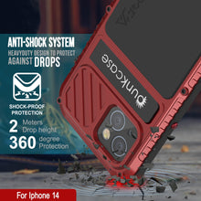 Load image into Gallery viewer, Carcasa iPhone 14 Metal Extreme 3.0, Cubierta de alta resistencia de grado militar [a prueba de golpes], Carcasa impermeable de aluminio [roja].
