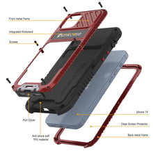Load image into Gallery viewer, Carcasa iPhone 14 Metal Extreme 3.0, Cubierta de alta resistencia de grado militar [a prueba de golpes], Carcasa impermeable de aluminio [roja].
