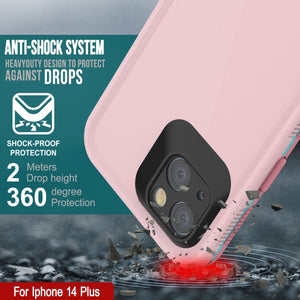 Funda resistente al agua Punkcase iPhone 14 Plus [Serie Aqua] Cubierta protectora [Rosa]