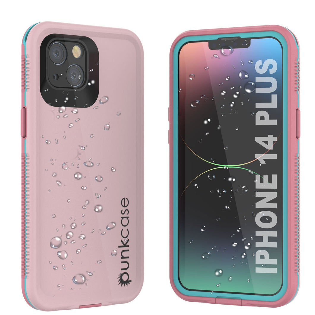 Funda resistente al agua Punkcase iPhone 14 Plus [Serie Aqua] Cubierta protectora [Rosa]