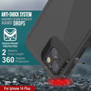 Punkcase iPhone 14 Plus Funda Impermeable [Serie Aqua] Cubierta de Armadura [Negro]
