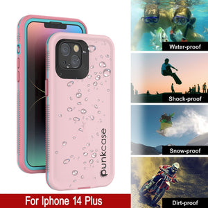 Funda resistente al agua Punkcase iPhone 14 Plus [Serie Aqua] Cubierta protectora [Rosa]