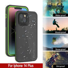 Cargar imagen en el visor de la galería, Funda impermeable Punkcase para iPhone 14 Plus [Serie Aqua] Armadura protectora [Negro-Verde]
