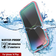 Cargar imagen en el visor de la galería, Punkcase iPhone 14 Plus Waterproof Case [Serie Aqua] Funda Resistente [Rosa Transparente] [Parte Trasera Transparente]
