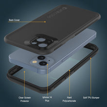 Cargar imagen en el visor de la galería, Punkcase iPhone 14 Plus Funda Impermeable [Serie Aqua] Cubierta de Armadura [Negro]
