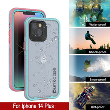 Cargar imagen en el visor de la galería, Punkcase iPhone 14 Plus Waterproof Case [Serie Aqua] Funda Resistente [Rosa Transparente] [Parte Trasera Transparente]
