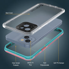 Cargar imagen en el visor de la galería, Punkcase iPhone 14 Plus Waterproof Case [Serie Aqua] Funda Resistente [Rosa Transparente] [Parte Trasera Transparente]
